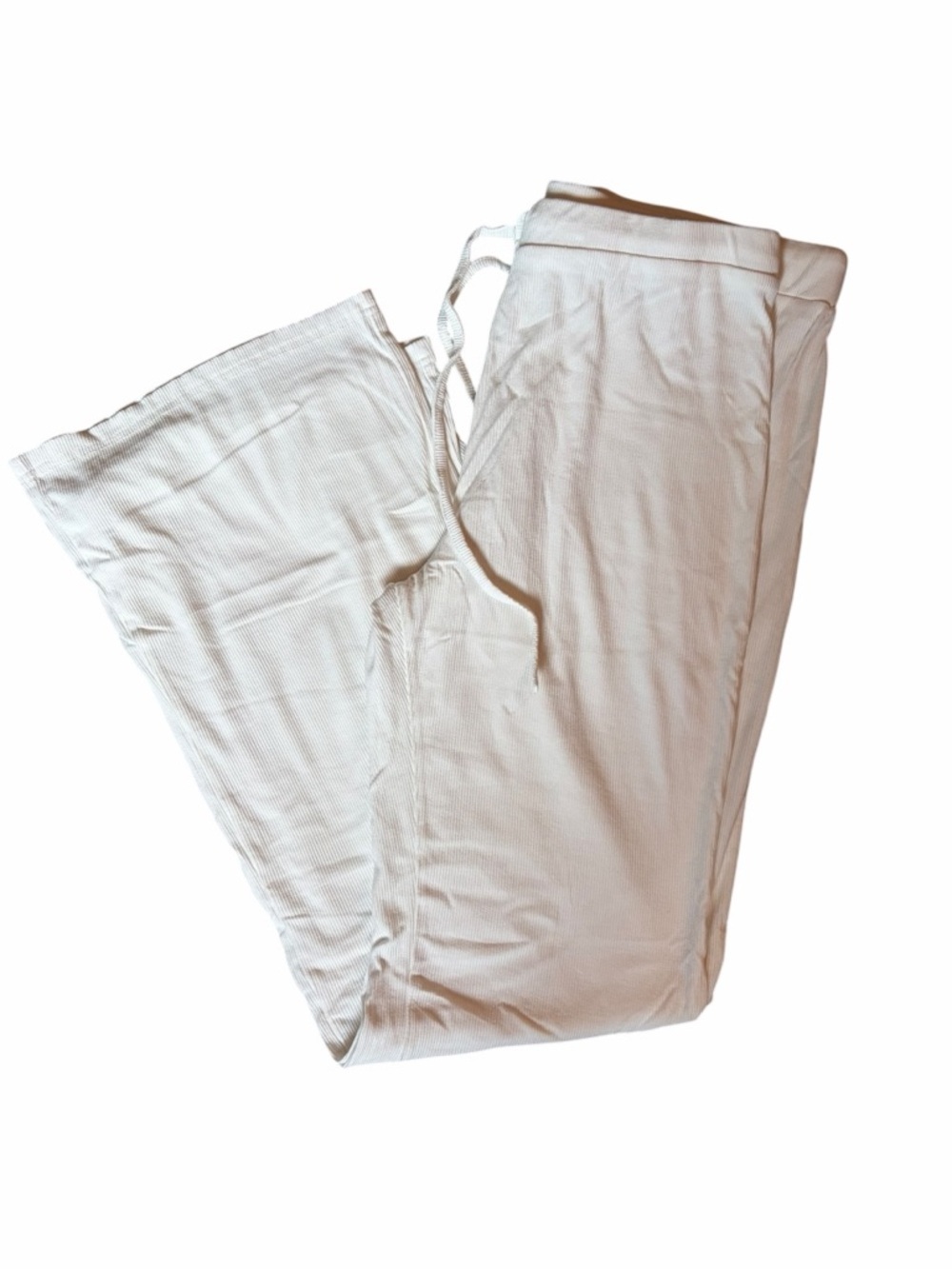 Women's White Ribbed Lounge Set - Picture 4 of 5